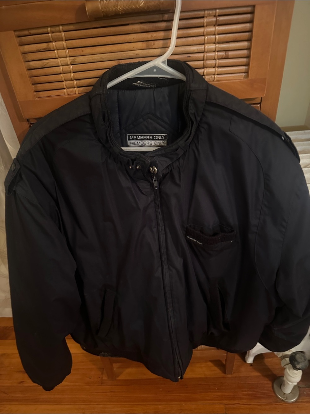 Members Only Navy Heavy Iconic Racer Men's Vintage Jacket